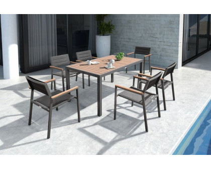 Higold - Auto Outdoor Dining Set in Brown/Black, Wood