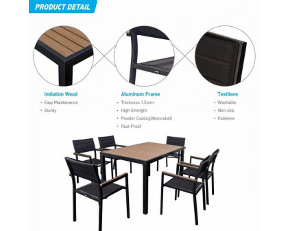 Higold - Auto Outdoor Dining Set in Brown/Black, Wood