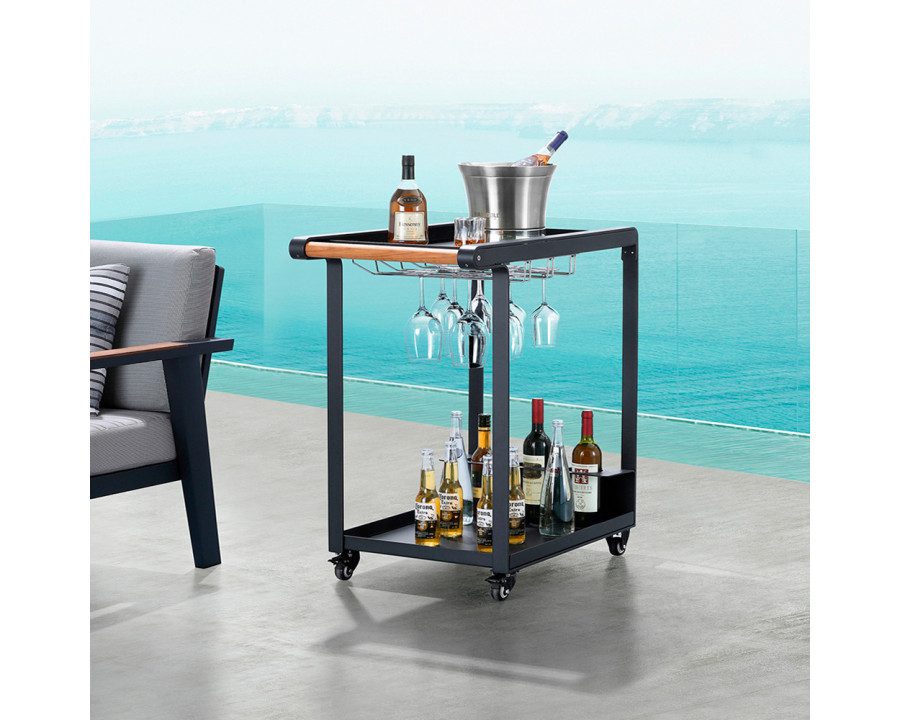 Higold - Dining Cart in Brown/Black, Sturdy Steel