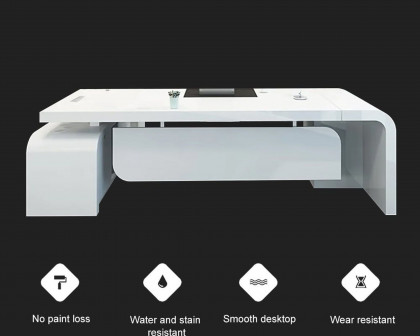 HMR Chicent L-shaped Modern Executive Desk with Ample Storage - White, 63.0"L x 63.0"W x 29.9"H, Right Hand