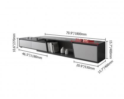 HMR Fero Extendable TV Stand with 3 Drawers (71"-120")