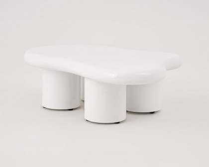 HMR 39" Irregular Cloud-Shaped Abstract Coffee Table - White