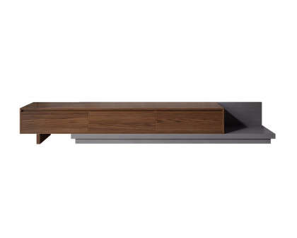 HMR Fero Extendable TV Stand with Drawers - Walnut & Gray, MDF, 79"