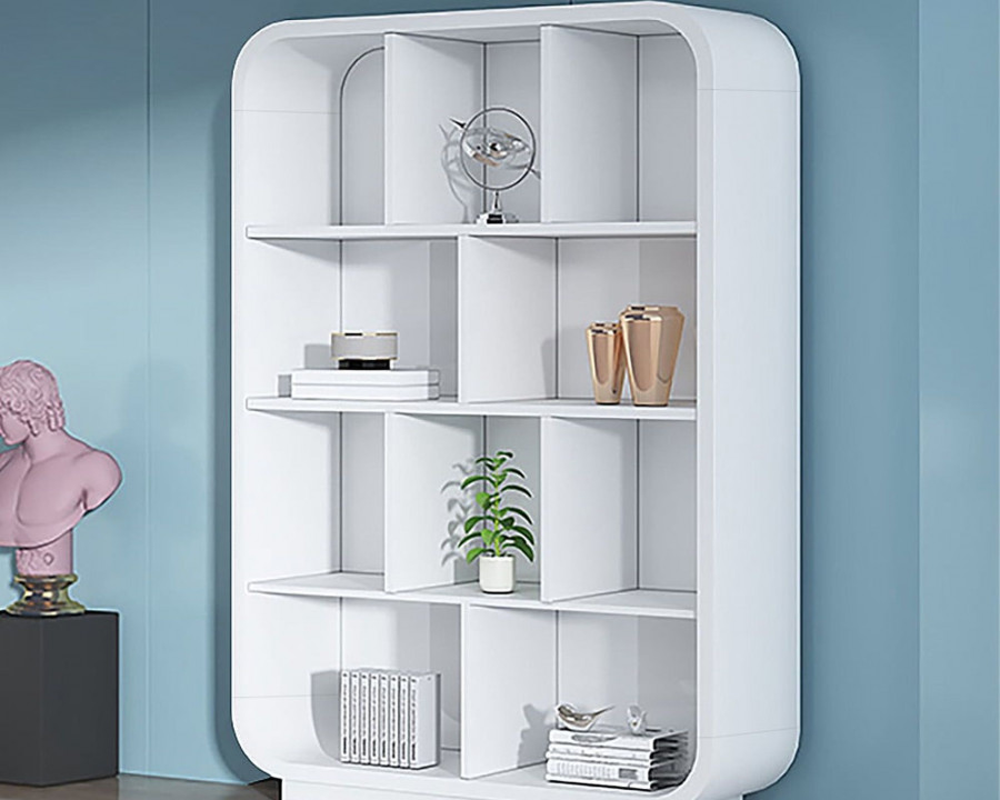 HMR Chicent 78.7" Modern Bookshelf 4-Tier Standard Bookcase with Rich Storage - White