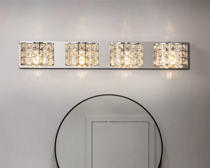 HMR Modern Crystals 4-Light Bath Vanity Wall Light