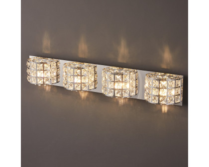 HMR Modern Crystals 4-Light Bath Vanity Wall Light