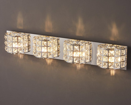 HMR Modern Crystals 4-Light Bath Vanity Wall Light