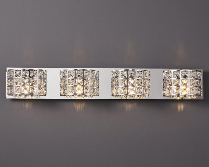 HMR Modern Crystals 4-Light Bath Vanity Wall Light