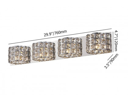 HMR Modern Crystals 4-Light Bath Vanity Wall Light