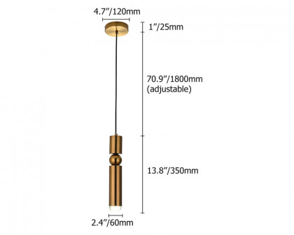 HMR Mini Cylinder Single-Light Pendant Light