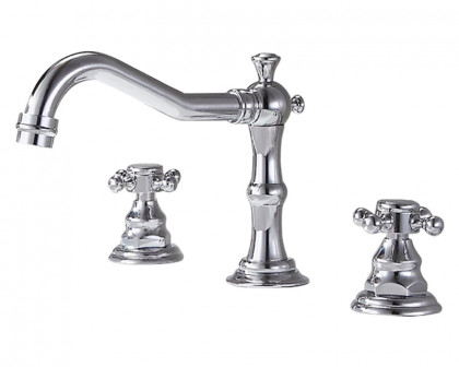 HMR Chester Traditional Double Handle Bathroom Widespread Sink Faucet - Chrome