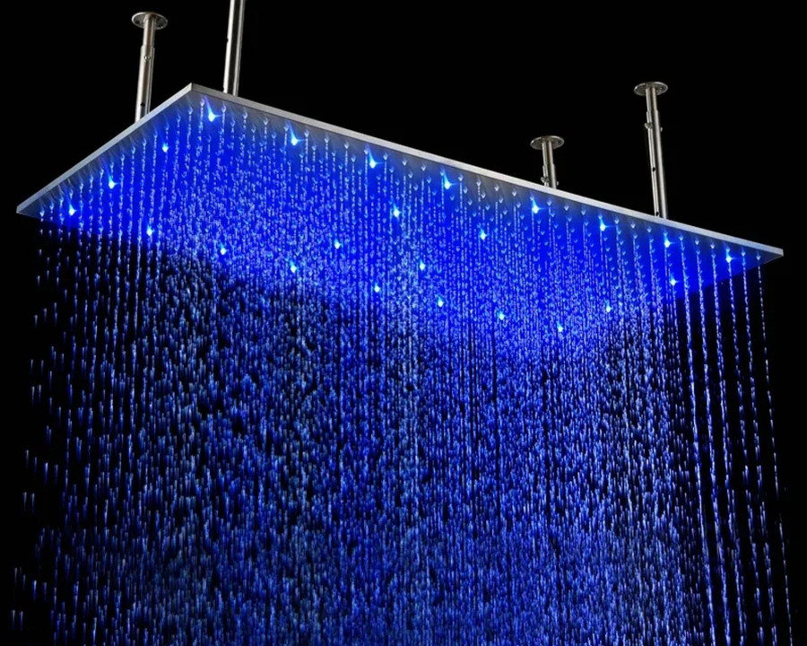 HMR Modern Luxurious 20"x40" Ceiling Mounted Rain Shower Head with LED