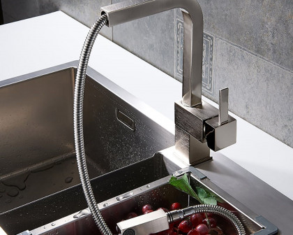 HMR Contemporary Pull-Out Brass Kitchen Faucet