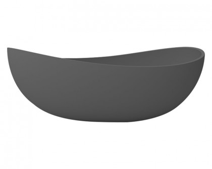 HMR 70" Modern Oval Freestanding Stone Resin Soaking Bathtub - Gray