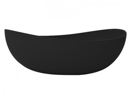 HMR 70" Modern Oval Freestanding Stone Resin Soaking Bathtub - Black