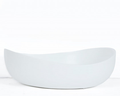 HMR Modern Bathroom Vessel Sink with Pop Up Drain - Glossy White