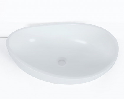 HMR Modern Bathroom Vessel Sink with Pop Up Drain - Glossy White