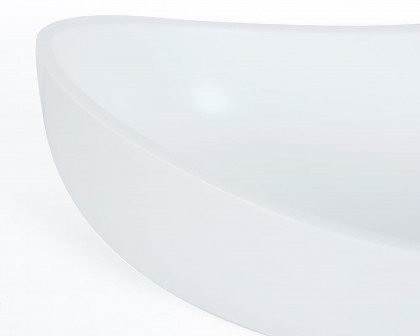 HMR Modern Bathroom Vessel Sink with Pop Up Drain - Glossy White