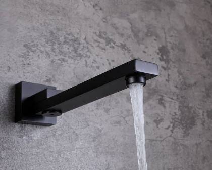 HMR Ultramodern Wall Mounted Swirling Tub Filler Faucet with Hand Shower - Matte Black