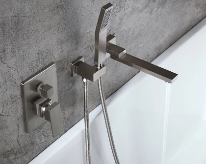 HMR Ultramodern Wall Mounted Swirling Tub Filler Faucet with Hand Shower