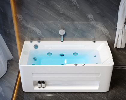 HMR 67'' Massage Bathtub with Ambient Lighting 97-Gallon Capacity