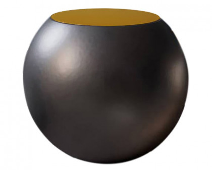 HMR Modern Round Coffee Table with Yellow Top - Black