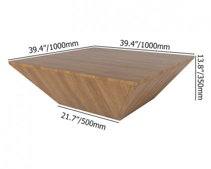 HMR Modern 39" Coffee Table with Storage and 1-Drawer - Walnut