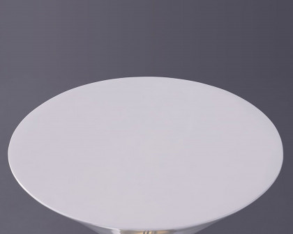 HMR Modern 18" Round End Table of Hourglass Fiberglass - White