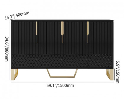 HMR Aro Series Modern 59.1" Affordable Sideboard with Storage