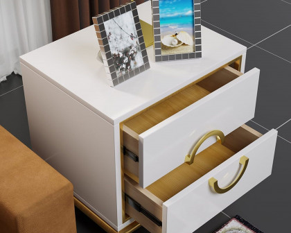 HMR Tile Modern Nightstand with 2 Drawers