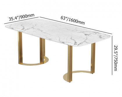 HMR Modern 63" Rectangle Dining Table for 4-6 People