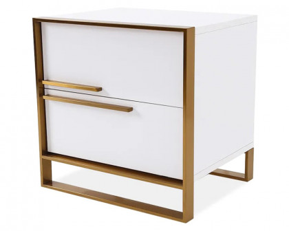 HMR Cylina Series Modern Square Nightstand with 2 Drawers