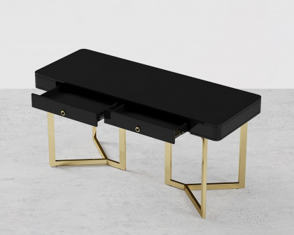 HMR Modern 55" Office Desk with Gold Tripod Base