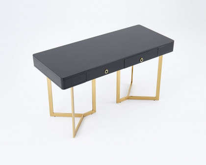 HMR Modern 55" Office Desk with Gold Tripod Base