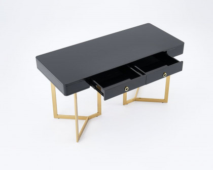 HMR Modern 55" Office Desk with Gold Tripod Base