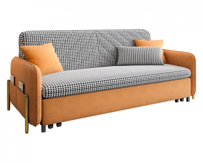 HMR King 3-Seater Sleeper Sofa - Orange, Leather