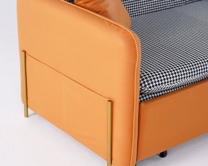 HMR Full 2-Seater Sleeper Sofa - Orange, Leather