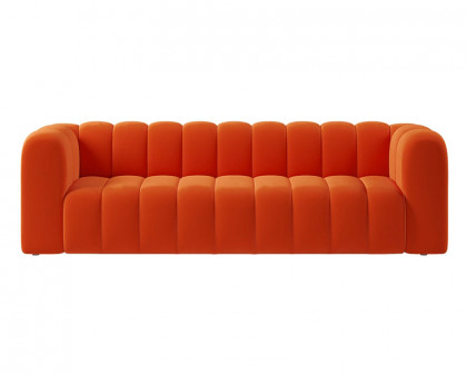 HMR Modern 3-Seater Sofa with Velvet Upholstered - Orange