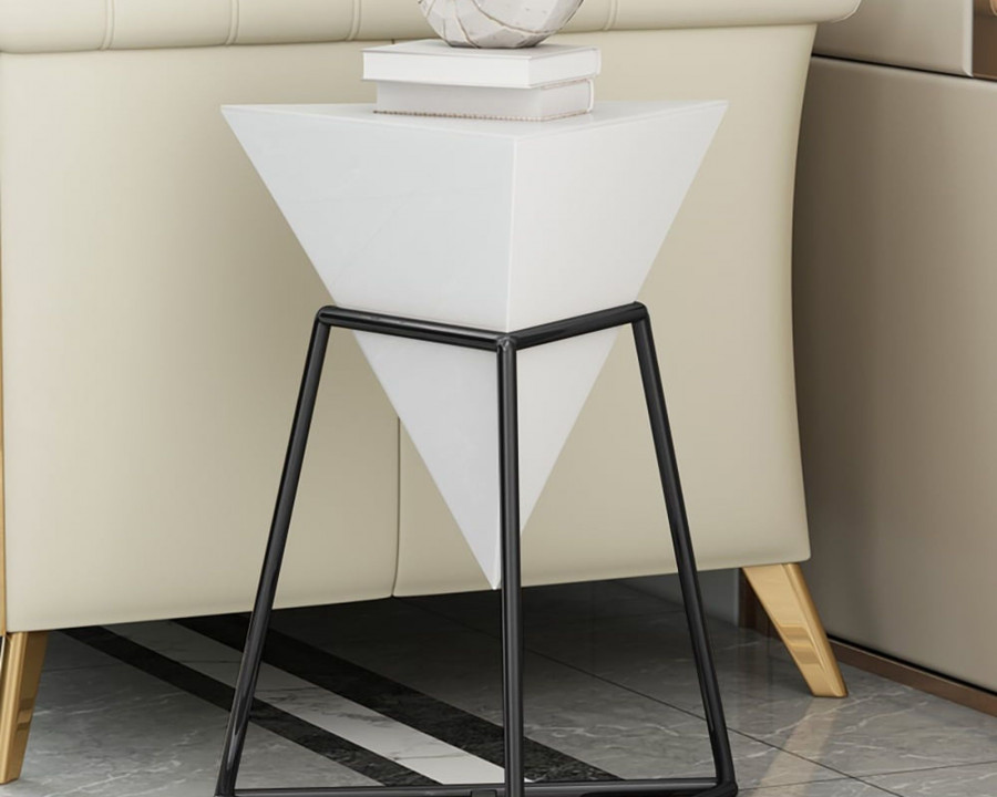 HMR Triangle Side Table with Metal Base