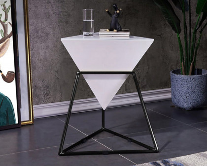 HMR Triangle Side Table with Metal Base