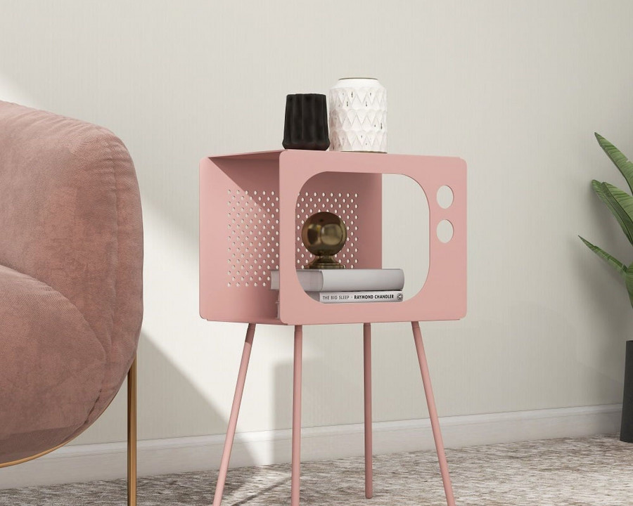 HMR Stert Series Modern End Table - Fresh Pink