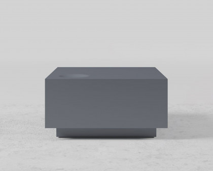 HMR - Square Coffee Table with Storage and Drawer in Gray