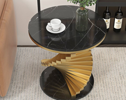 HMR Round Side Table with Metal Frame