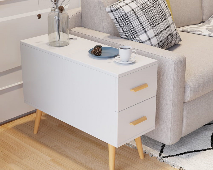 HMR Modern Rectangle End Table with Drawers