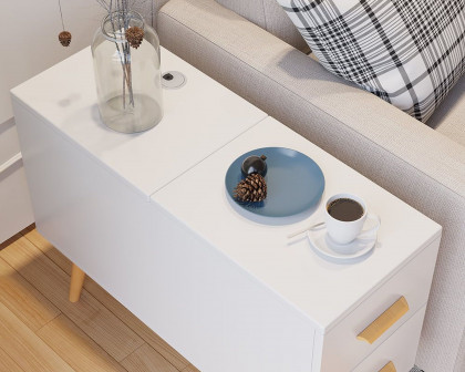 HMR Modern Rectangle End Table with Drawers