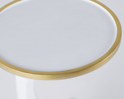 HMR End Table with Tray Top - White/Gold