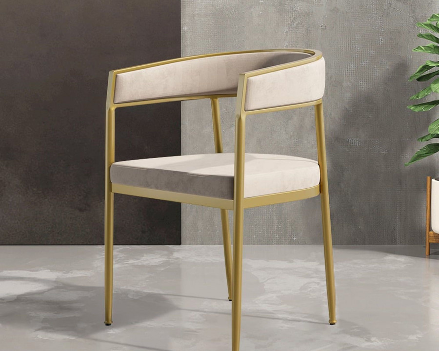 HMR Modern Dining Chair with Upholstered Curved Back