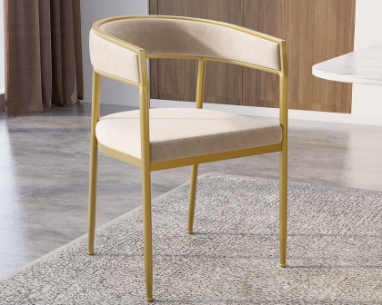 HMR Modern Dining Chair with Upholstered Curved Back