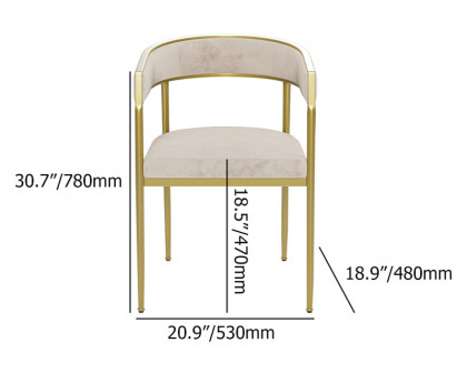 HMR Modern Dining Chair with Upholstered Curved Back