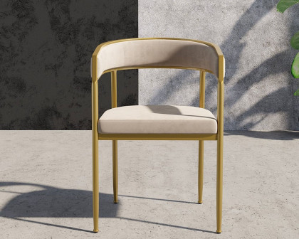 HMR Modern Dining Chair with Upholstered Curved Back